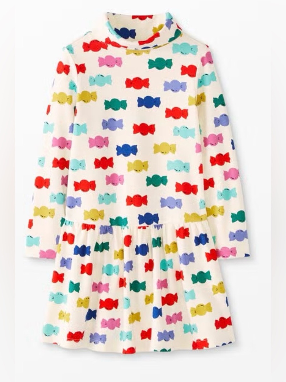 Long Sleeve Turtleneck Dress in Colorful Candy